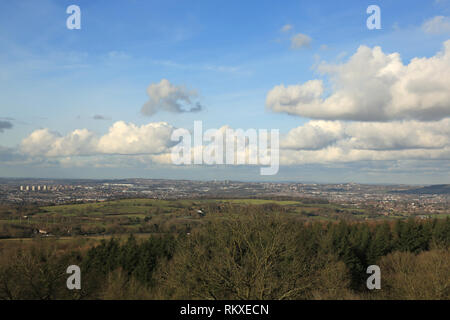 The area of the West midlands known as `The Black country` seen from the Clent hills, Worcestershire, England, UK. Stock Photo
